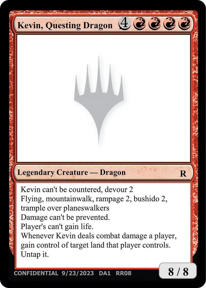 Kevin Questing Dragon RR08a/477 (Un-Known Event Playtest Cards)  | Good Games Modbury