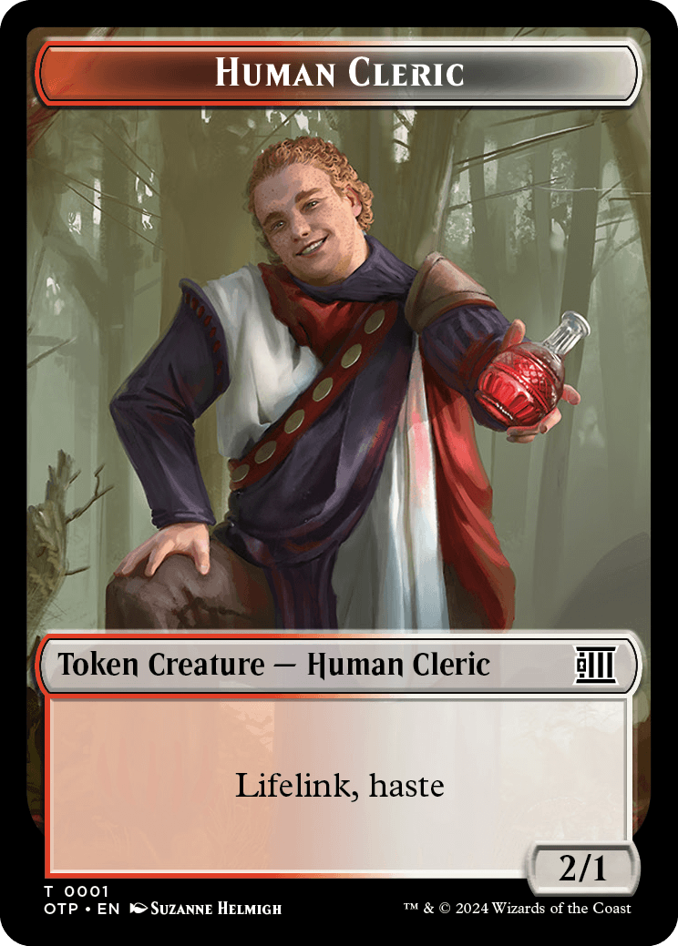 Human Cleric // Plot Double-Sided Token [Outlaws of Thunder Junction Tokens] | Good Games Modbury