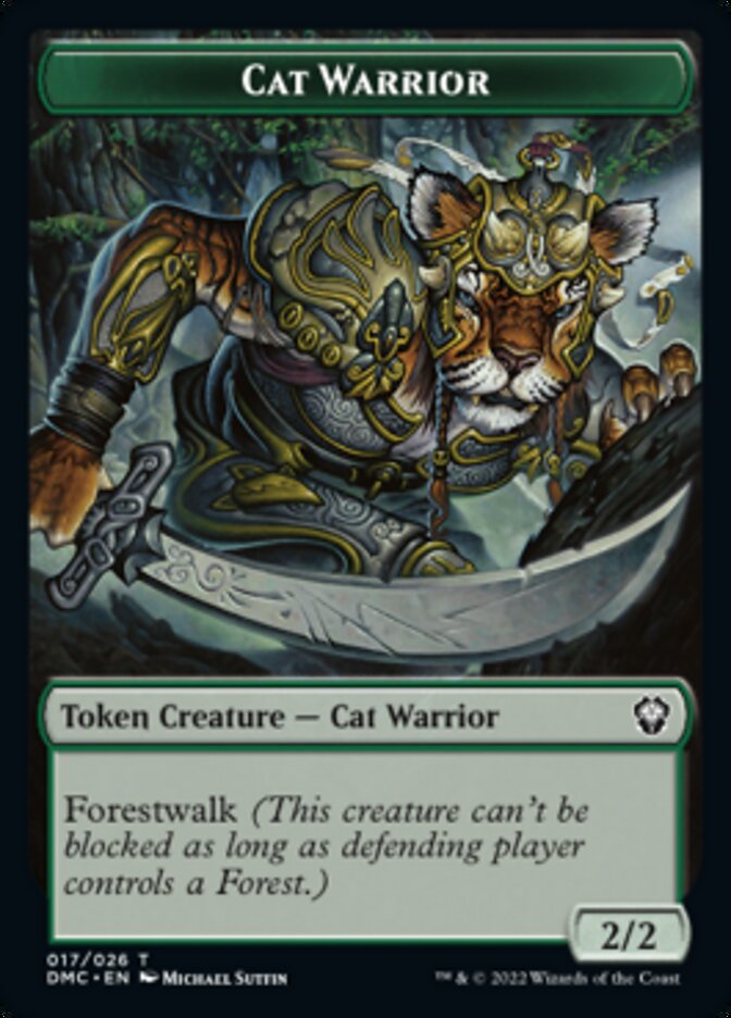 Saproling // Cat Warrior Double-Sided Token [Dominaria United Tokens] | Good Games Modbury