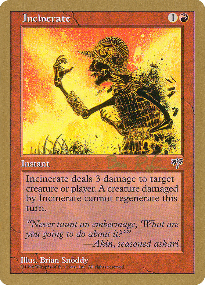 Incinerate (Ben Rubin) [World Championship Decks 1998] | Good Games Modbury