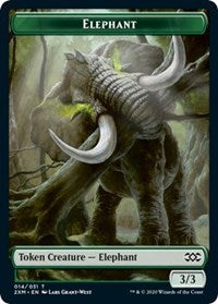 Elephant // Golem Double-Sided Token [Double Masters Tokens] | Good Games Modbury