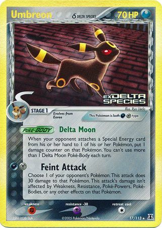 Umbreon (17/113) (Delta Species) (Stamped) [EX: Delta Species] | Good Games Modbury