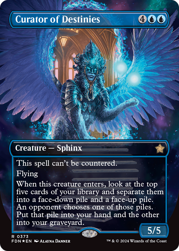 Curator of Destinies (Borderless) (Mana Foil) [Foundations] | Good Games Modbury