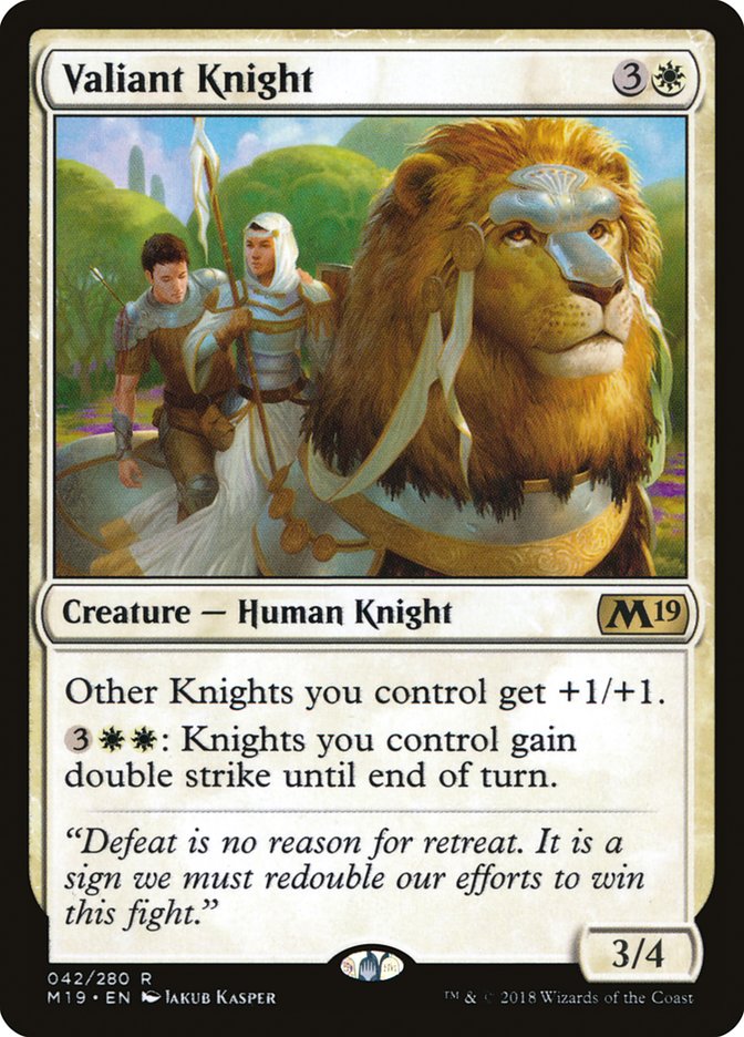 Valiant Knight [Core Set 2019] | Good Games Modbury