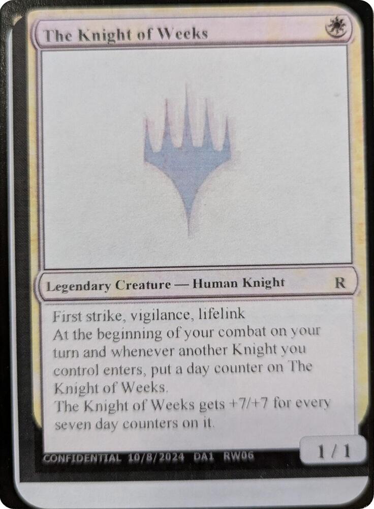 The Knight of Weeks RW06/477 (Un-Known Event Playtest Cards)  | Good Games Modbury