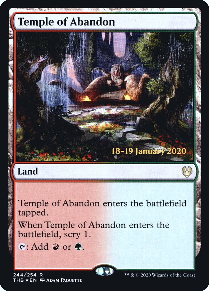 Temple of Abandon [Theros Beyond Death Prerelease Promos] | Good Games Modbury