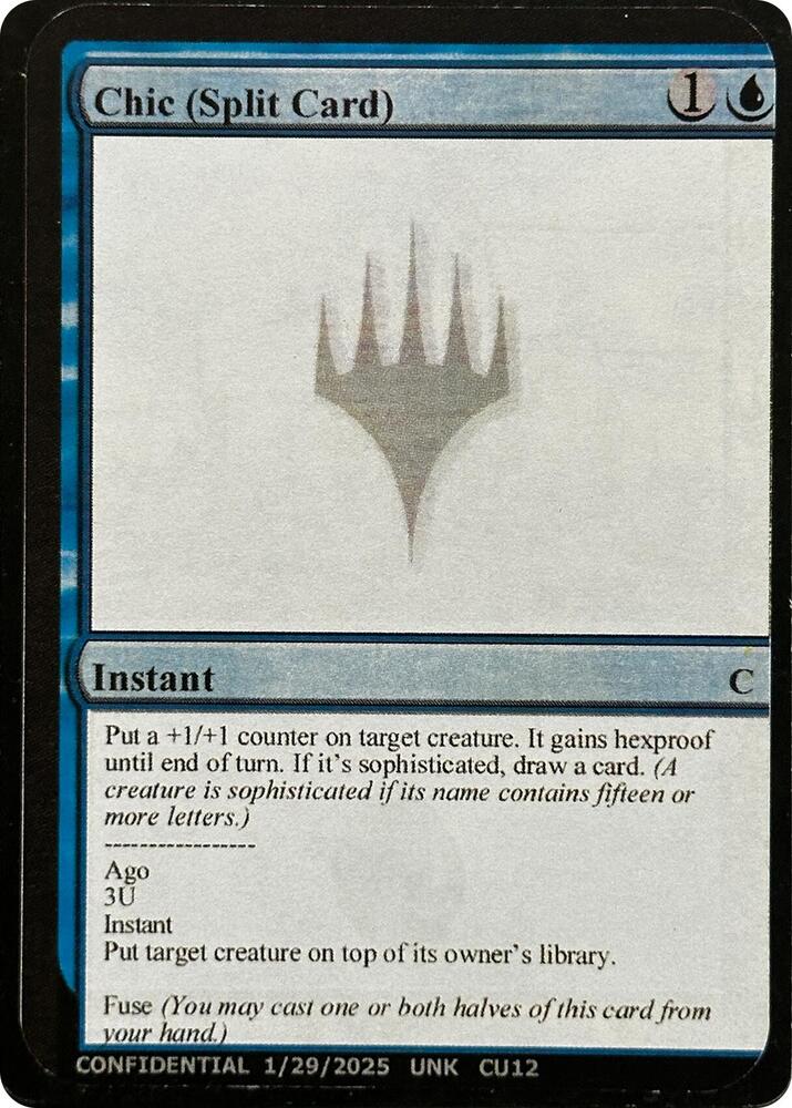 Chic (Split Card)  (Un-Known Event Playtest Cards)  | Good Games Modbury