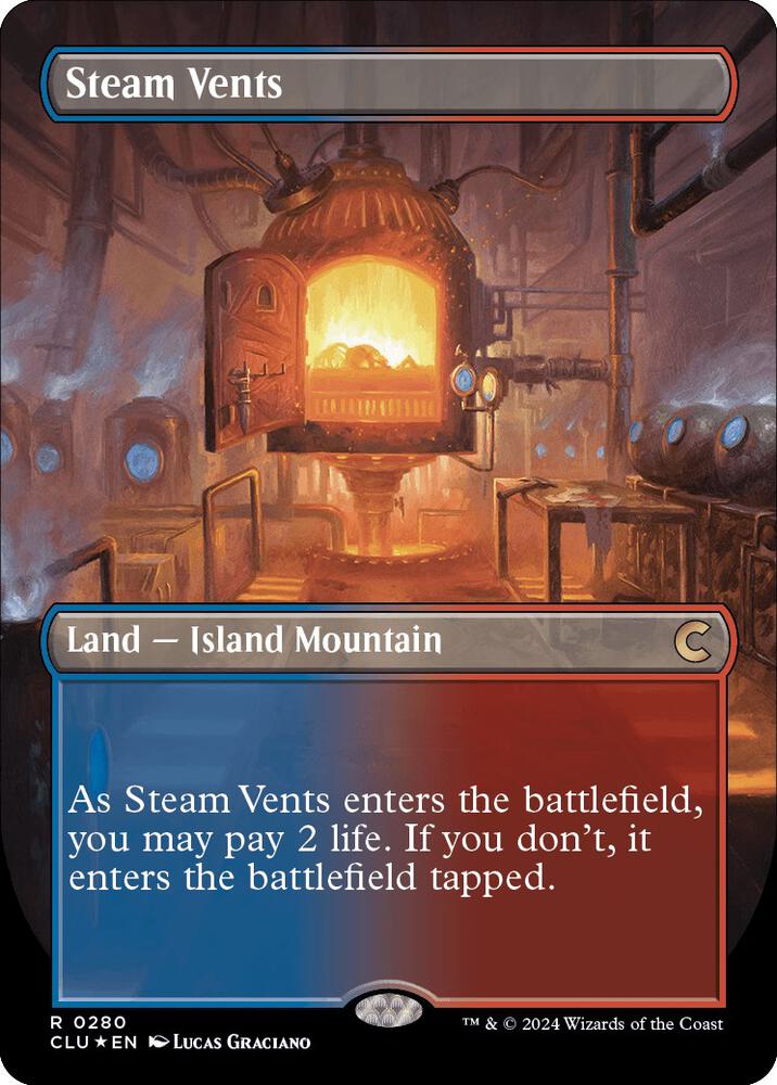 Steam Vents 280/284 (Ravnica: Clue Edition)  - Borderless Foil | Good Games Modbury