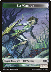 Golem // Elf Warrior Double-Sided Token [Double Masters Tokens] | Good Games Modbury