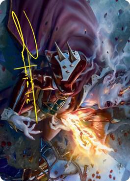 Flame Blessed Bolt Art Card Gold Stamped Signature 44 (Art Series: Innistrad: Crimson Vow)  | Good Games Modbury