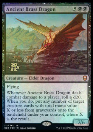 Ancient Brass Dragon [Commander Legends: Battle for Baldur's Gate Prerelease Promos] | Good Games Modbury