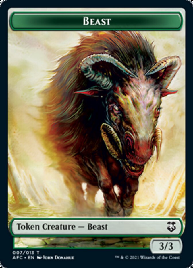 Beast // Dragon Spirit Double-Sided Token [Dungeons & Dragons: Adventures in the Forgotten Realms Commander Tokens] | Good Games Modbury