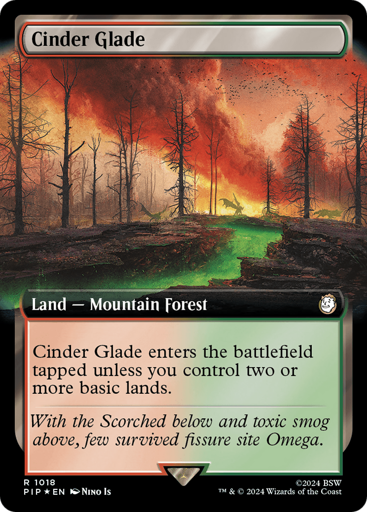 Cinder Glade (Extended Art) (Surge Foil) [Fallout] | Good Games Modbury