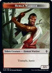 Human Warrior // Food (18) Double-Sided Token [Throne of Eldraine Tokens] | Good Games Modbury