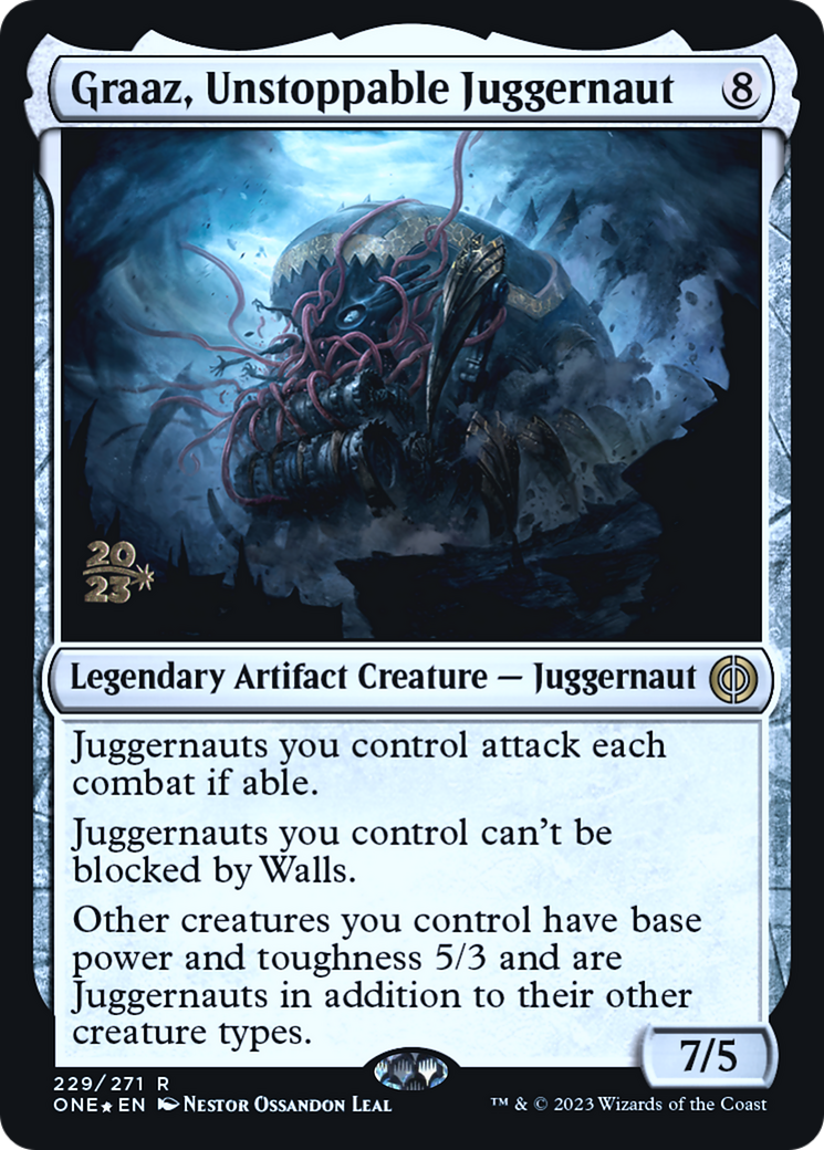 Graaz, Unstoppable Juggernaut [Phyrexia: All Will Be One Prerelease Promos] | Good Games Modbury