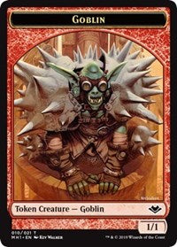 Goblin (010) // Serra the Benevolent Emblem (020) Double-Sided Token [Modern Horizons Tokens] | Good Games Modbury