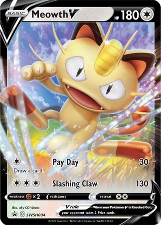 Meowth V (SWSH004) [Sword & Shield: Black Star Promos] | Good Games Modbury