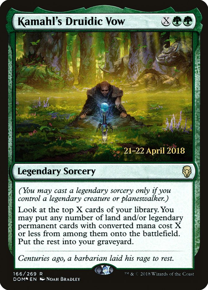 Kamahl's Druidic Vow [Dominaria Prerelease Promos] | Good Games Modbury