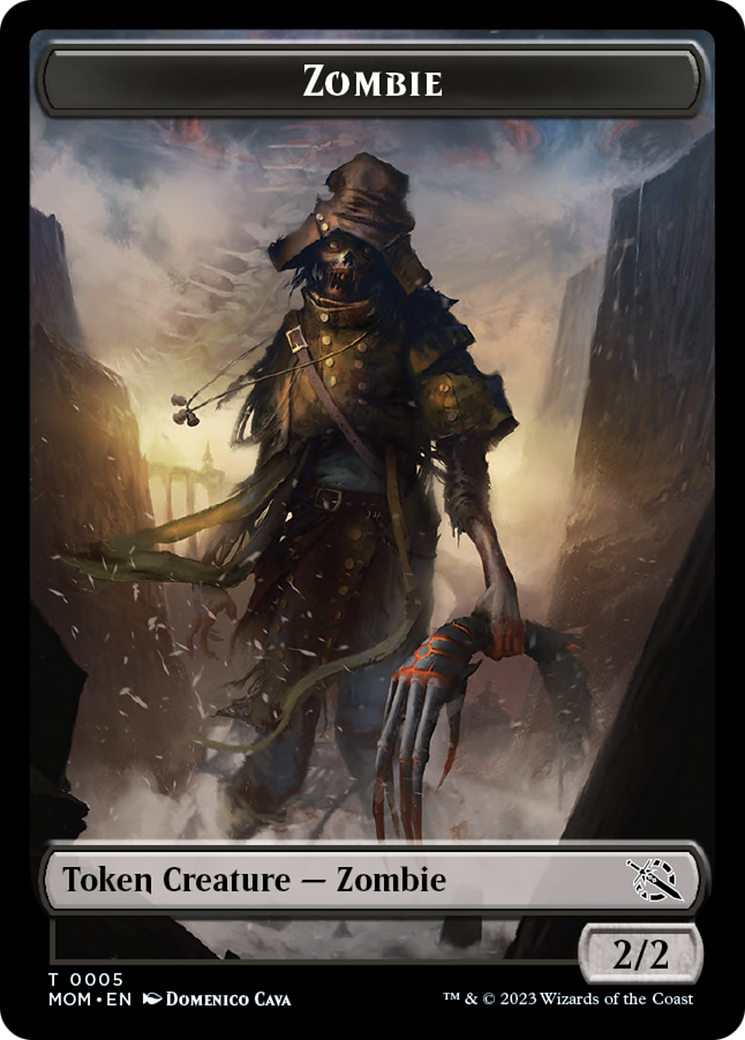 Warrior // Zombie Double-Sided Token [March of the Machine Tokens] | Good Games Modbury