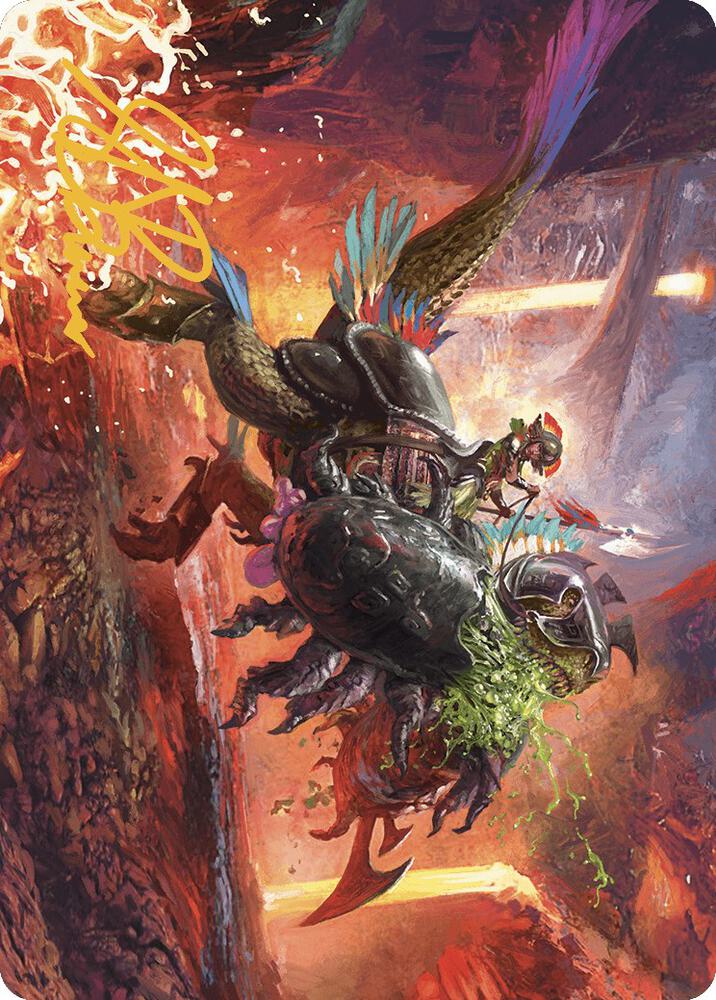 Triumphant Chomp Art Card Gold Stamped Signature 21 (Art Series: The Lost Caverns of Ixalan)  | Good Games Modbury