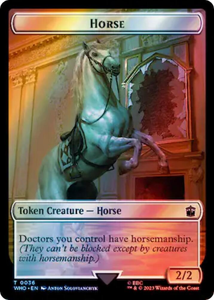 Horse Clue 0053 Double Sided Token Surge Foil 36 // 53 (Universes Beyond: Doctor Who)  - Foil | Good Games Modbury