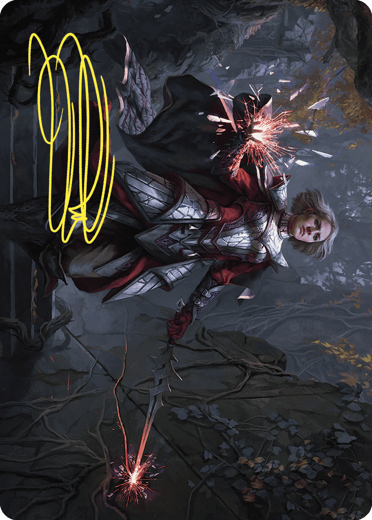 Rowan, Scion of War Art Card (31/81) (Gold-Stamped Signature) [Wilds of Eldraine Art Series] | Good Games Modbury