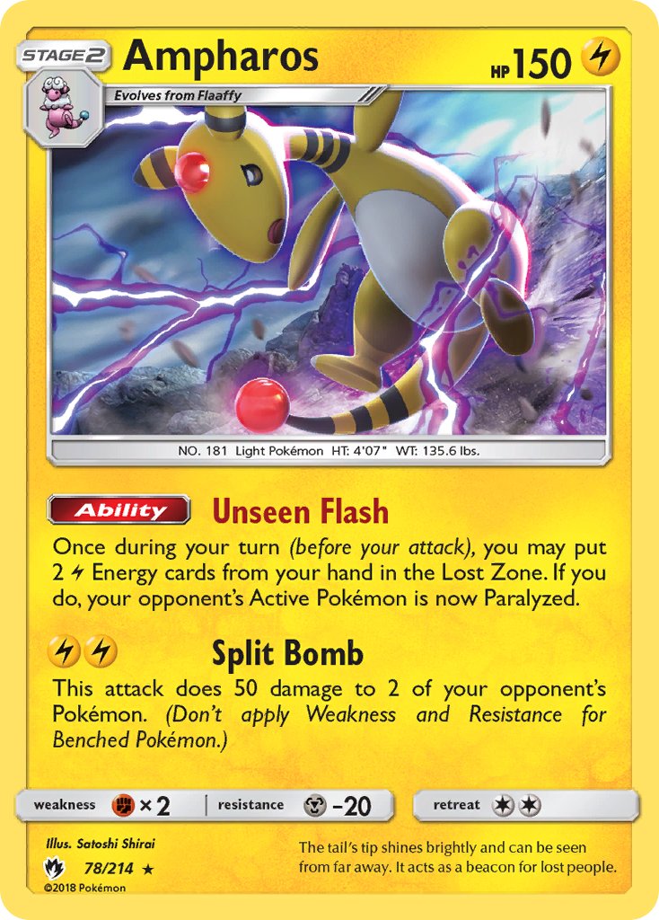 Ampharos (78/214) (Theme Deck Exclusive) [Sun & Moon: Lost Thunder] | Good Games Modbury