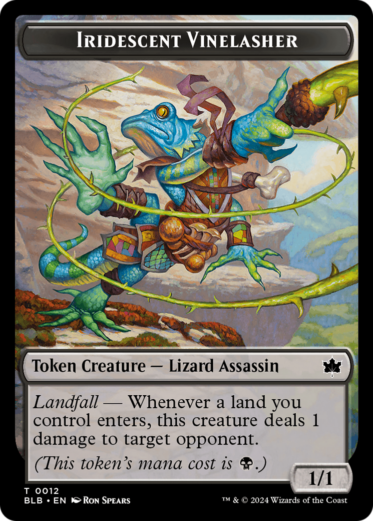 Fish // Iridescent Vinelasher Double-Sided Token [Bloomburrow Tokens] | Good Games Modbury