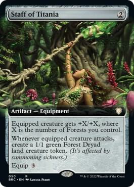 Staff of Titania Extended Art 50 (Commander: The Brothers' War)  - Foil | Good Games Modbury