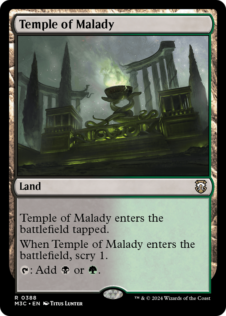 Temple of Malady (Ripple Foil) [Modern Horizons 3 Commander] | Good Games Modbury
