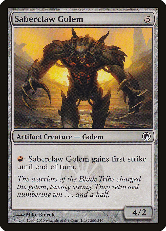 Saberclaw Golem [Scars of Mirrodin] | Good Games Modbury