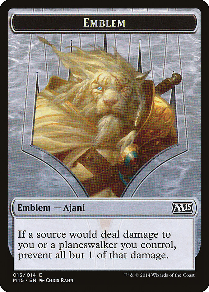 Ajani Steadfast Emblem [Magic 2015 Tokens] | Good Games Modbury