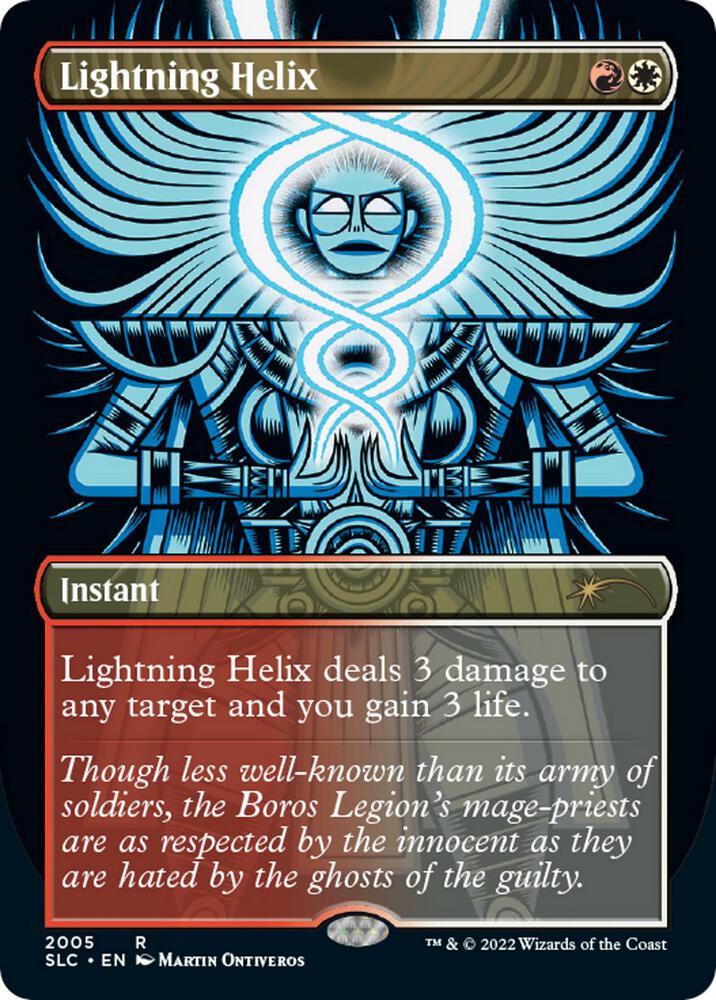 Lightning Helix 2005/84 (Secret Lair: 30th Anniversary Countdown Kit)  - Borderless Foil | Good Games Modbury