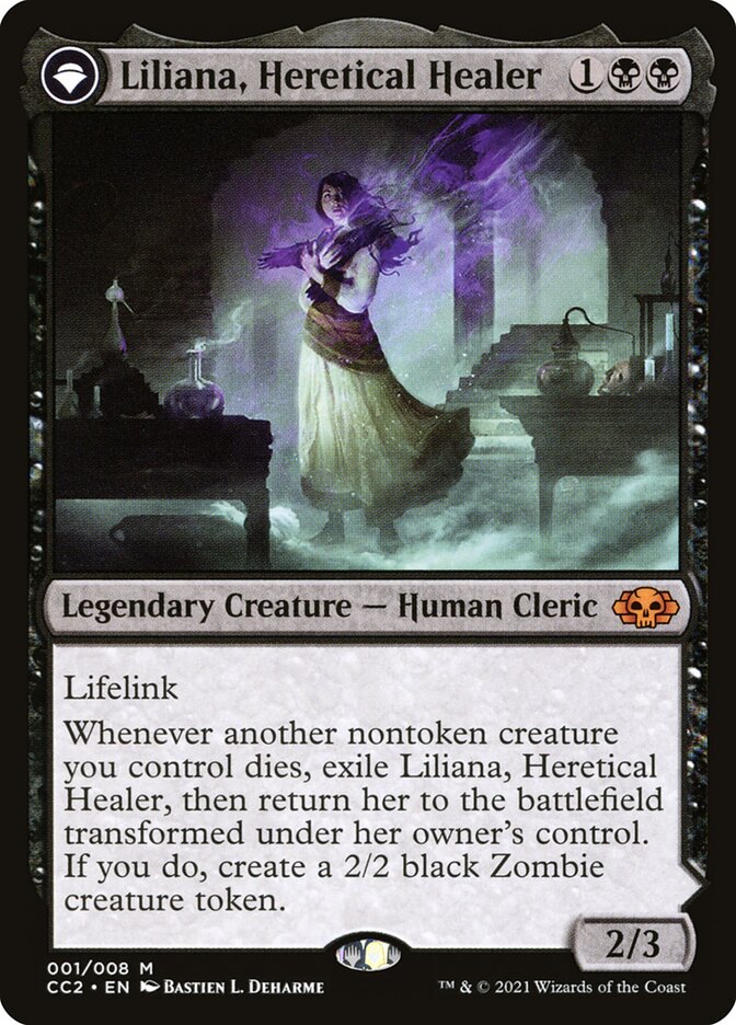 Liliana, Heretical Healer // Liliana, Defiant Necromancer 1/8 (Commander Collection: Black)  | Good Games Modbury