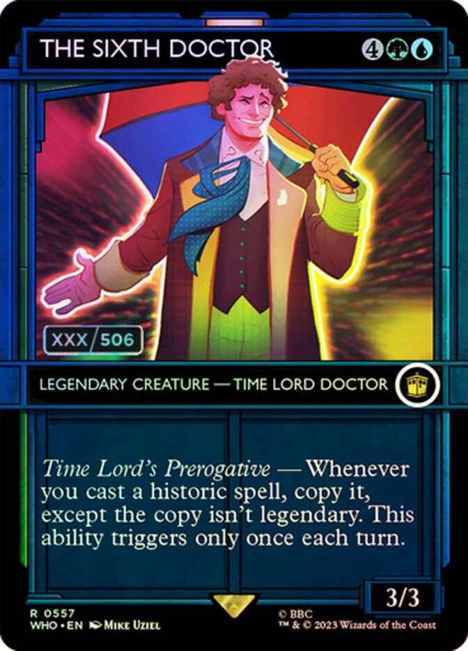 The Sixth Doctor Serialized 557z/331 (Universes Beyond: Doctor Who)  - Double Rainbow Foil | Good Games Modbury