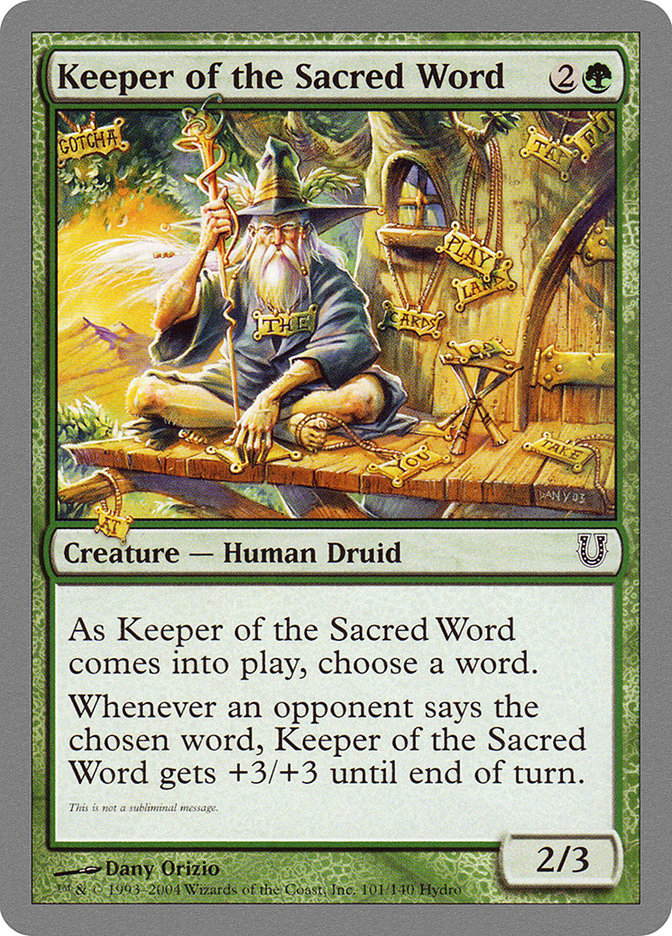 Keeper of the Sacred Word 101★/140 (Unhinged)  - Foil | Good Games Modbury