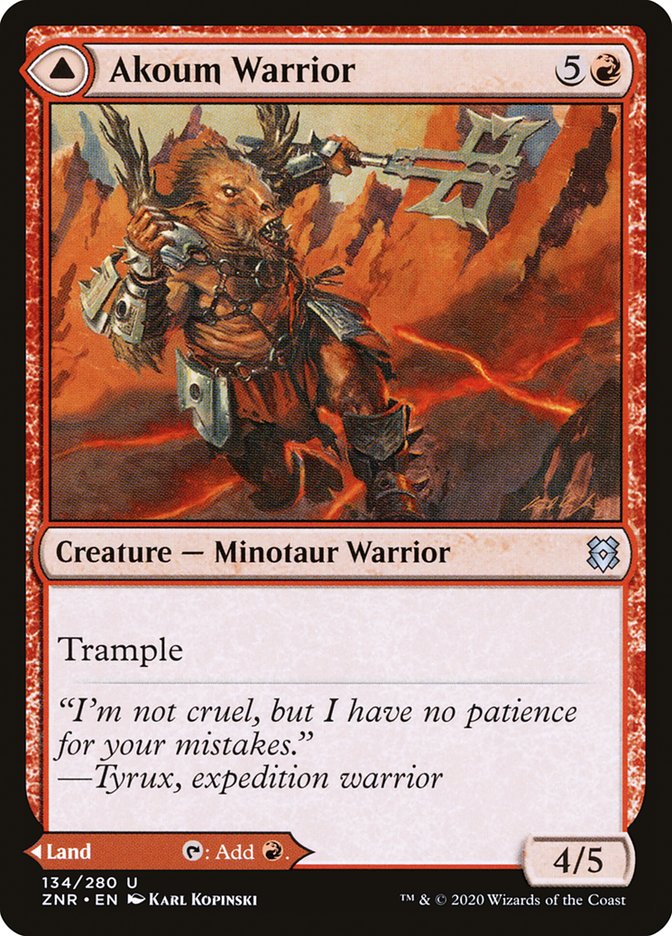 Akoum Warrior // Akoum Teeth 134/280 (Zendikar Rising)  | Good Games Modbury