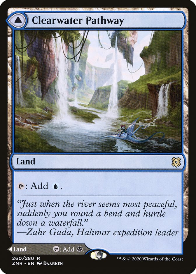 Clearwater Pathway // Murkwater Pathway 260 (Zendikar Rising)  - Foil | Good Games Modbury