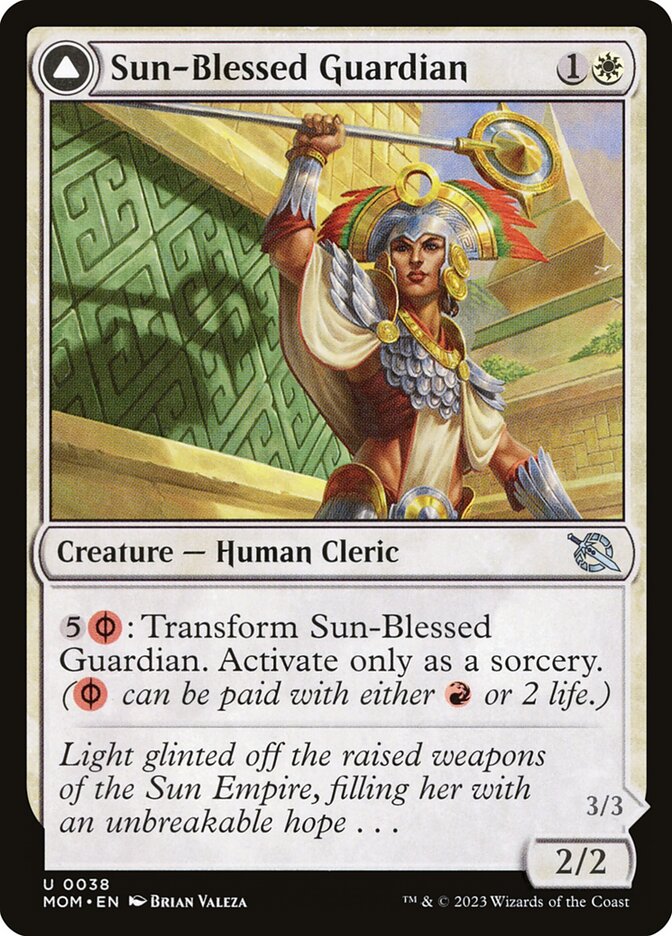 Sun-Blessed Guardian // Furnace-Blessed Conqueror 38/291 (March of the Machine)  | Good Games Modbury