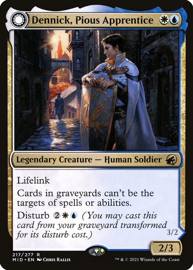 Dennick, Pious Apprentice // Dennick, Pious Apparition 217/277 (Innistrad: Midnight Hunt)  - Foil | Good Games Modbury