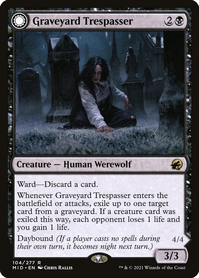 Graveyard Trespasser // Graveyard Glutton 104/277 (Innistrad: Midnight Hunt)  | Good Games Modbury
