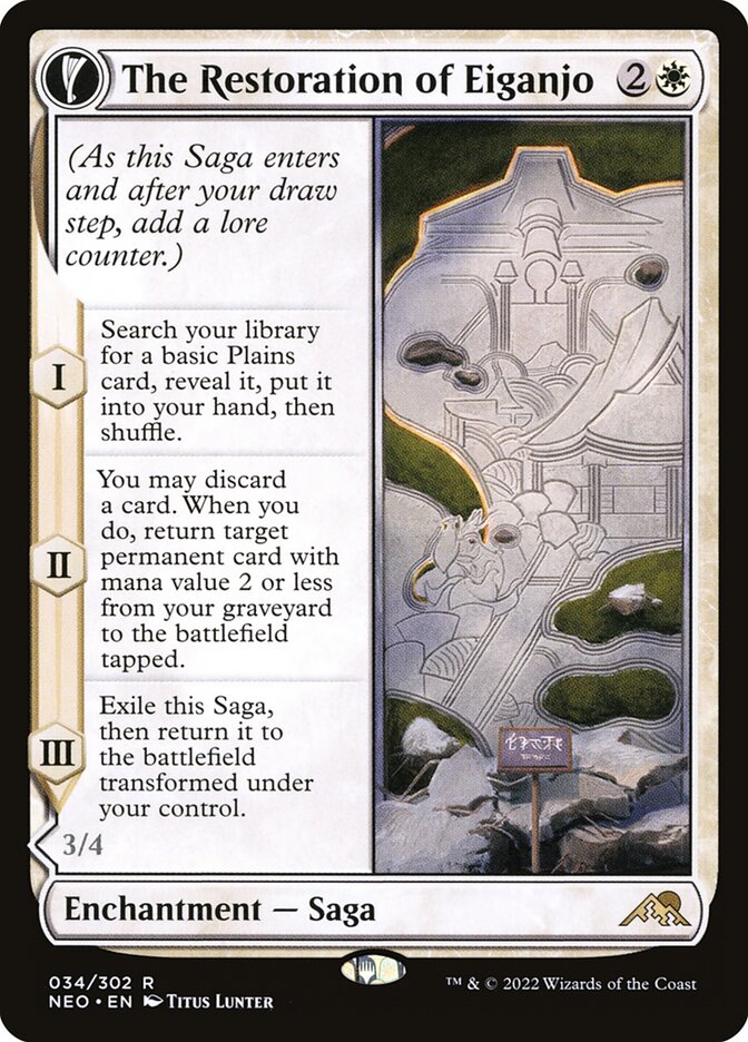 The Restoration of Eiganjo // Architect of Restoration 34/302 (Kamigawa: Neon Dynasty)  - Foil | Good Games Modbury