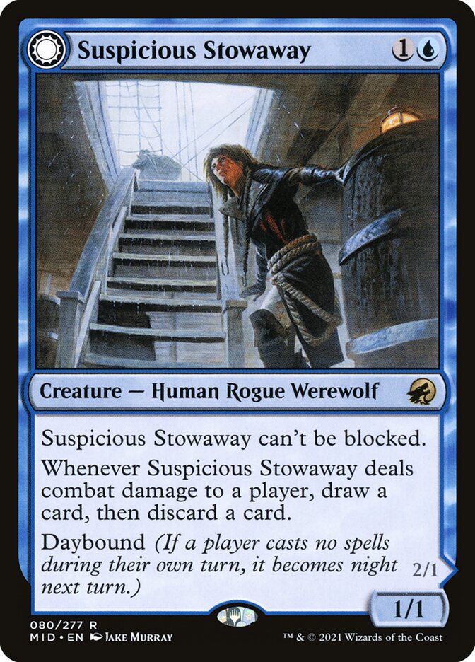 Suspicious Stowaway // Seafaring Werewolf 80/277 (Innistrad: Midnight Hunt)  | Good Games Modbury