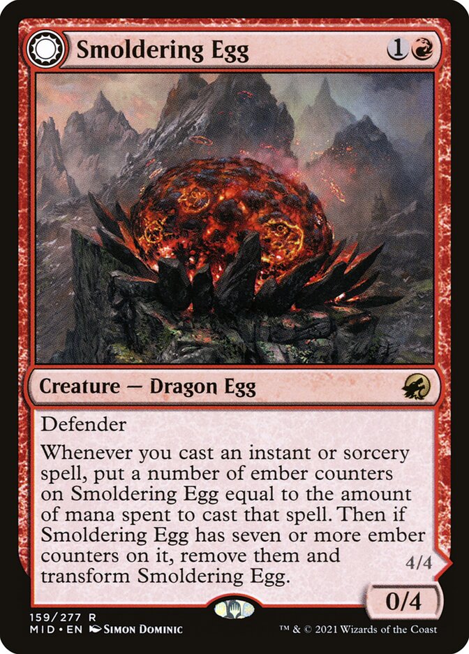 Smoldering Egg // Ashmouth Dragon 159/277 (Innistrad: Midnight Hunt)  | Good Games Modbury