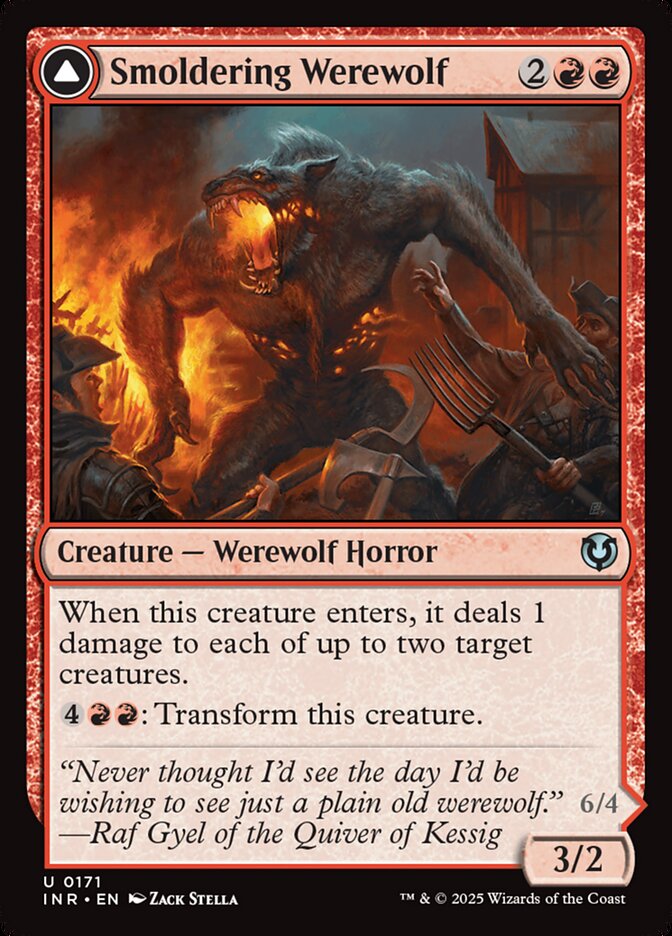Smoldering Werewolf // Erupting Dreadwolf 171/287 (Innistrad Remastered)  - Foil | Good Games Modbury