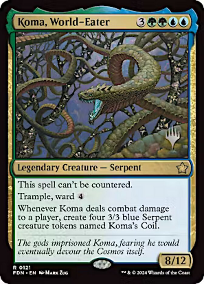 Koma, World-Eater 121p/101 (Promo Pack: Aetherdrift)  - Foil | Good Games Modbury