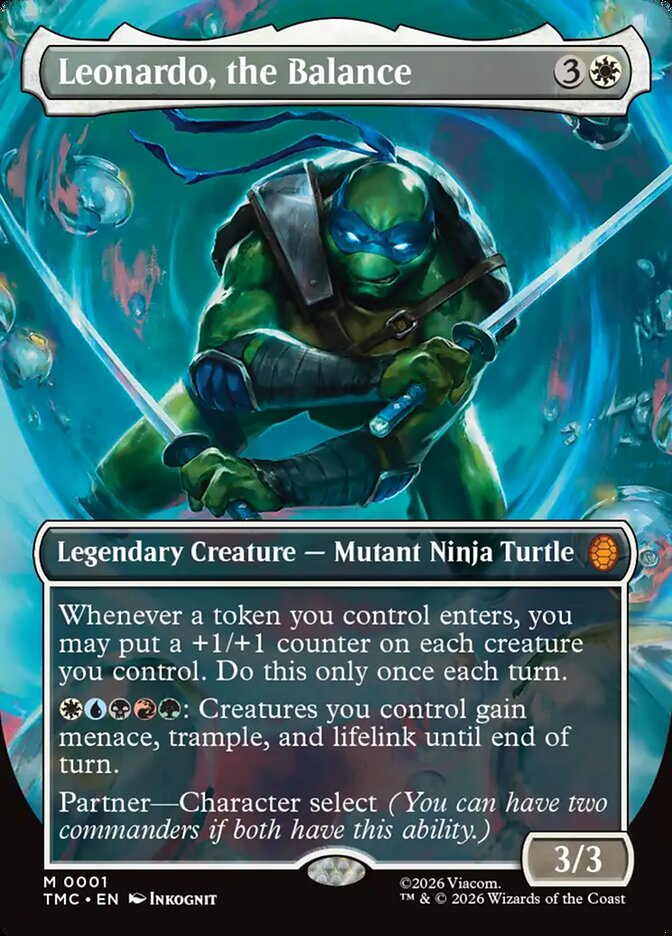 Leonardo the Balance 0001 Borderless 1 (Commander: Teenage Mutant Ninja Turtles)  | Good Games Modbury