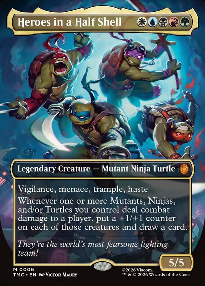 Heroes in a Half Shell Borderless 6 (Commander: Teenage Mutant Ninja Turtles)  | Good Games Modbury