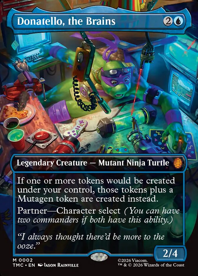 Donatello the Brains 0002 Borderless 2 (Commander: Teenage Mutant Ninja Turtles)  - Foil | Good Games Modbury