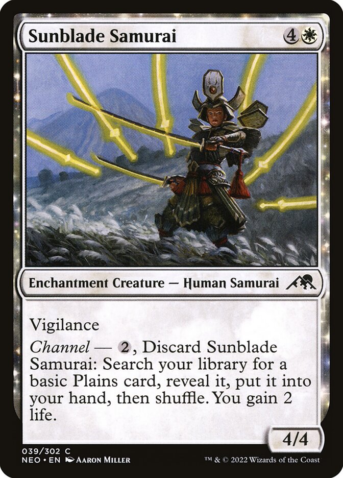 Sunblade Samurai 39 (Kamigawa: Neon Dynasty)  - Foil | Good Games Modbury